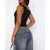 imageMOOSLOVER Women Off The Shoulder Tops Double Lined Fitted T Shirts Y2K Going Out Crop TopsBlack