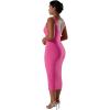 imageMOOSLOVER Women Shapewear Dress Builtin Bra Slip Dress Bodycon Dresses Sleeveless Maxi Club Party DressRose Red