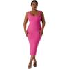 imageMOOSLOVER Women Shapewear Dress Builtin Bra Slip Dress Bodycon Dresses Sleeveless Maxi Club Party DressRose Red