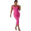 imageMOOSLOVER Women Shapewear Dress Builtin Bra Slip Dress Bodycon Dresses Sleeveless Maxi Club Party DressRose Red