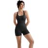 imageMOOSLOVER Women Strappy Backless Jumpsuits Tummy Control Bodycon Yoga Romper One Piece Workout Jumpsuit Shorts1 Black