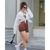 imageMOOSLOVER Women Strappy Backless Jumpsuits Tummy Control Bodycon Yoga Romper One Piece Workout Jumpsuit Shorts1 Brown