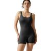 imageMOOSLOVER Women Strappy Backless Jumpsuits Tummy Control Bodycon Yoga Romper One Piece Workout Jumpsuit Shorts4 Black