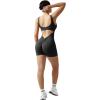 imageMOOSLOVER Women Strappy Backless Jumpsuits Tummy Control Bodycon Yoga Romper One Piece Workout Jumpsuit Shorts4 Black