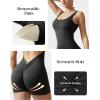 imageMOOSLOVER Women Strappy Backless Jumpsuits Tummy Control Bodycon Yoga Romper One Piece Workout Jumpsuit Shorts4 Black