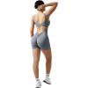 imageMOOSLOVER Women Strappy Backless Jumpsuits Tummy Control Bodycon Yoga Romper One Piece Workout Jumpsuit Shorts4 Grey