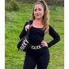 imageMOOSLOVER Women Ribbed One Piece Jumpsuits Square Neck Long Sleeve Workout Yoga Jumpsuits1 Blacklong Sleeve