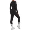 imageMOOSLOVER Women Ribbed One Piece Jumpsuits Square Neck Long Sleeve Workout Yoga Jumpsuits3 Blackv Neck