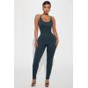imageMOOSLOVER Women Strappy Backless One Piece Jumpsuits Tummy Control Padded Workout Rompers1 Navy Blue