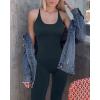 imageMOOSLOVER Women Strappy Backless One Piece Jumpsuits Tummy Control Padded Workout Rompers1 Navy Blue