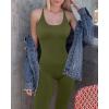 imageMOOSLOVER Women Strappy Backless One Piece Jumpsuits Tummy Control Padded Workout Rompers1 Turquoise