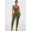 imageMOOSLOVER Women Strappy Backless One Piece Jumpsuits Tummy Control Padded Workout Rompers1 Turquoise