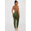 imageMOOSLOVER Women Strappy Backless One Piece Jumpsuits Tummy Control Padded Workout Rompers1 Turquoise