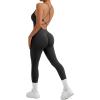 imageMOOSLOVER Women Strappy Backless One Piece Jumpsuits Tummy Control Padded Workout Rompers3 Black014