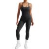 imageMOOSLOVER Women Strappy Backless One Piece Jumpsuits Tummy Control Padded Workout Rompers3 Black014