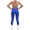 imageMOOSLOVER Women Strappy Backless One Piece Jumpsuits Tummy Control Padded Workout Rompers3 Royal Blue014