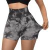 imageMOOSLOVER Women Seamless Booty Biker Shorts Scrunch Butt Lifting High Waisted Workout Shorts3 Black Tiedye3