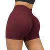 imageMOOSLOVER Women Seamless Booty Biker Shorts Scrunch Butt Lifting High Waisted Workout Shorts3 Deep Red 3