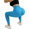 imageMOOSLOVER Seamless Butt Lifting Workout Leggings for Women High Waist Yoga Pants Compression Contour TightsBblue Strong Tummy Control008