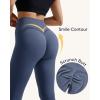 imageMOOSLOVER Seamless Butt Lifting Workout Leggings for Women High Waist Yoga Pants Compression Contour TightsBluesmile Contour