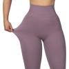 imageMOOSLOVER Seamless Butt Lifting Workout Leggings for Women High Waist Yoga Pants Compression Contour TightsDusty Pink