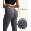imageMOOSLOVER Seamless Butt Lifting Workout Leggings for Women High Waist Yoga Pants Compression Contour TightsGreysmile Contour