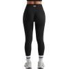 imageMOOSLOVER Seamless Butt Lifting Workout Leggings for Women High Waist Yoga Pants Compression Contour TightsRibbed Black