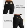 imageMOOSLOVER Seamless Butt Lifting Workout Leggings for Women High Waist Yoga Pants Compression Contour TightsRibbed Black