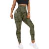 imageMOOSLOVER Women Corset High Waisted Leggings with Pockets Tummy Control Body Shaper Yoga Pants1 Army Green Tiedye