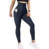 imageMOOSLOVER Women Corset High Waisted Leggings with Pockets Tummy Control Body Shaper Yoga Pants1 Blue Print