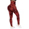 imageMOOSLOVER Women Corset High Waisted Leggings with Pockets Tummy Control Body Shaper Yoga Pants1 Red Tiedye