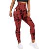 imageMOOSLOVER Women Corset High Waisted Leggings with Pockets Tummy Control Body Shaper Yoga Pants1 Red Tiedye