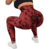 imageMOOSLOVER Women Corset High Waisted Leggings with Pockets Tummy Control Body Shaper Yoga Pants1 Red Tiedye