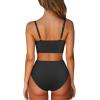imageMOOSLOVER Women Mesh High Neck Bikini Sets High Waisted Two Piece Swimsuit Bathing Suits1 Black