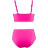imageMOOSLOVER Women Mesh High Neck Bikini Sets High Waisted Two Piece Swimsuit Bathing Suits1 Hot Pink