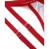 imageMOOSLOVER Women Mesh High Neck Bikini Sets High Waisted Two Piece Swimsuit Bathing Suits2 Red