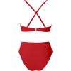 imageMOOSLOVER Women Mesh High Neck Bikini Sets High Waisted Two Piece Swimsuit Bathing Suits2 Red