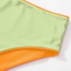 imageMOOSLOVER Women One Shoulder High Waisted Bikini Tie High Cut Two Piece SwimsuitsGreen Orange015