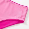 imageMOOSLOVER Women One Shoulder High Waisted Bikini Tie High Cut Two Piece SwimsuitsRose Pink015