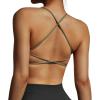 imageMOOSLOVER Women Strappy Sports Bra Crisscross Back Yoga Bras Padded Backless Medium Support Tops2 Army Greenopen Back