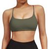 imageMOOSLOVER Women Strappy Sports Bra Crisscross Back Yoga Bras Padded Backless Medium Support Tops2 Army Greenopen Back