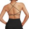 imageMOOSLOVER Women Strappy Sports Bra Crisscross Back Yoga Bras Padded Backless Medium Support Tops2 Army Greenopen Back