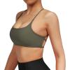 imageMOOSLOVER Women Strappy Sports Bra Crisscross Back Yoga Bras Padded Backless Medium Support Tops2 Army Greenopen Back