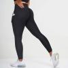imageMOOSLOVER Women V Cross Waist Butt Lifting Leggings with Pockets High Waisted Yoga Pants2 Black713