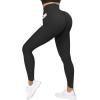 imageMOOSLOVER Women V Cross Waist Butt Lifting Leggings with Pockets High Waisted Yoga Pants3 Black980