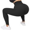 imageMOOSLOVER Women V Cross Waist Butt Lifting Leggings with Pockets High Waisted Yoga Pants3 Black980
