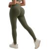 imageMOOSLOVER Women V Cross Waist Butt Lifting Leggings with Pockets High Waisted Yoga PantsArmy Green