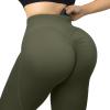 imageMOOSLOVER Women V Cross Waist Butt Lifting Leggings with Pockets High Waisted Yoga PantsArmy Green