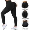imageMOOSLOVER Women V Cross Waist Butt Lifting Leggings with Pockets High Waisted Yoga PantsBlack