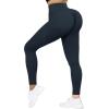 imageMOOSLOVER Women V Cross Waist Butt Lifting Leggings with Pockets High Waisted Yoga PantsBlue Ashes
